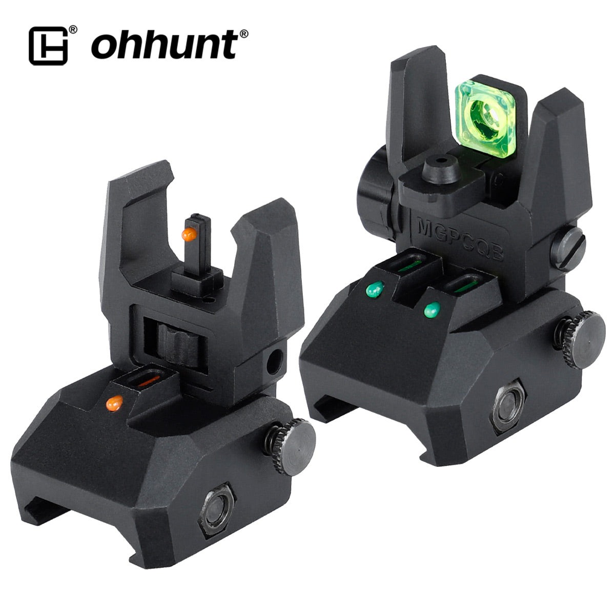 Flip Up Front Rear Sights with Green Red Fiber Optics Dots
