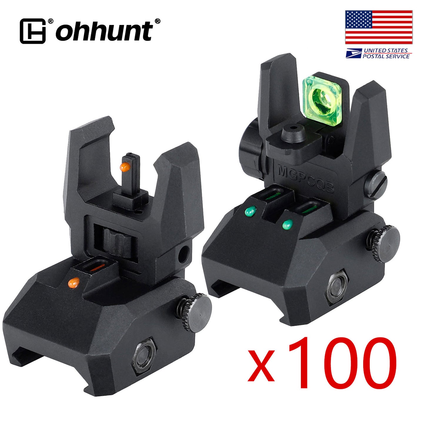 Bulk buying! Polymer AR Flip Up Sights with Red Green Fiber Optic Dots