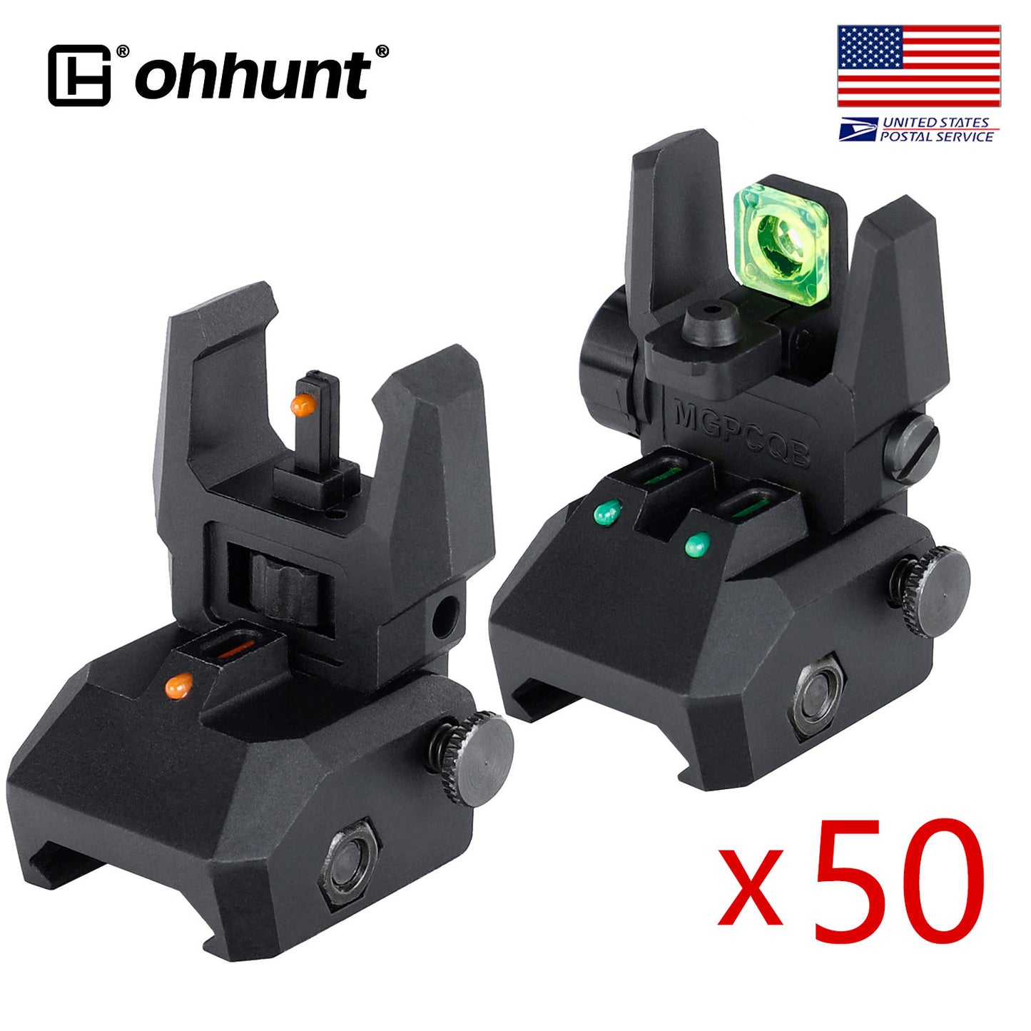 Bulk buying! Polymer AR Flip Up Sights with Red Green Fiber Optic Dots