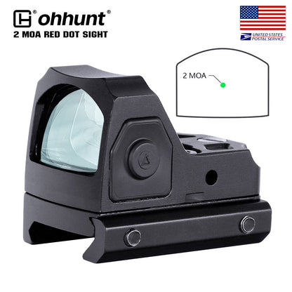 ohhunt® 2 MOA Shake Awake Micro Green Dot Sight with RMR Footprint Mount and Picatinny Mount