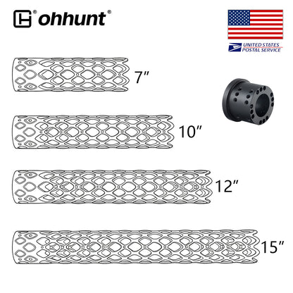 ohhunt® AR-15 Large ID 1.8" Free Float Handguard 7075 Aluminum - 7" 10" 12" 15"
