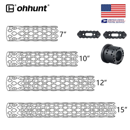 ohhunt® AR-15 Large ID 1.8" Free Float Handguard 7075 Aluminum - 7" 10" 12" 15"
