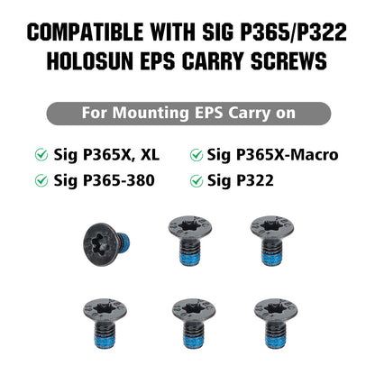ohhunt® Replacement Red Dot Screw Set 6PCS for Holosun EPS Carry Red Dot Compatible with Sig P365X/XL/X-Macro/365-380/322 Optics