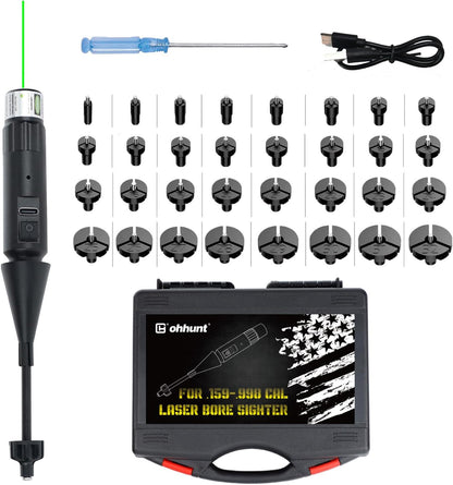 ohhunt® Rechargeable Style Bore Sight Kit, Compatible with 0.159 to .998 Calibers with 32 Adapters