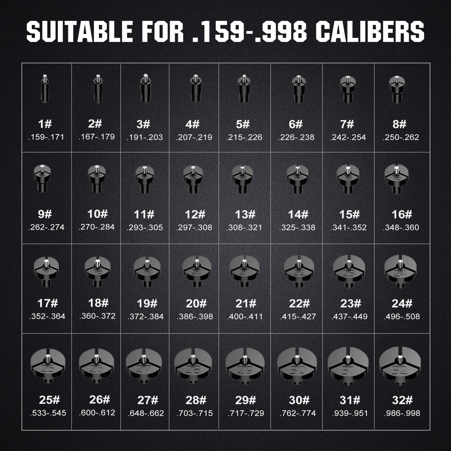 ohhunt® Rechargeable Style Bore Sight Kit, Compatible with 0.159 to .998 Calibers with 32 Adapters