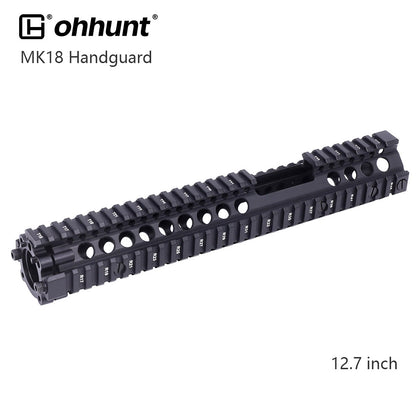 ohhunt® MK18 M4A1 Handguard Quad Rail Drop-in Design FSP Cutout M4A1 AR15 - 12.7 inch
