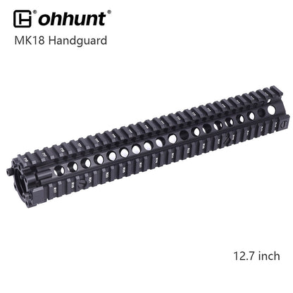 ohhunt® 12.7" MK18 M4A1 Quad Rail Handguard Free Float Two-pieces Drop-in Design M4A1 AR-15