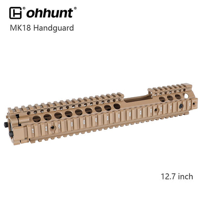 Desert Tan M4A1 Handguard with FSP Cutout Quad Rail Free Float Two-pieces Design for AR-15 - 12.7 inch