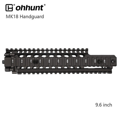 Coyote Tan MK18 Handguard FSP Cutout Quad Rail Free Floating Barrel Two-pieces Design AR-15 Deep FDE- 9.6 inch