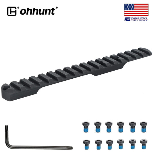 ohhunt® Steel 0 MOA Short Action Remington 700 Picatinny Rail Scope Mount with #6-48/#8-40 Screws