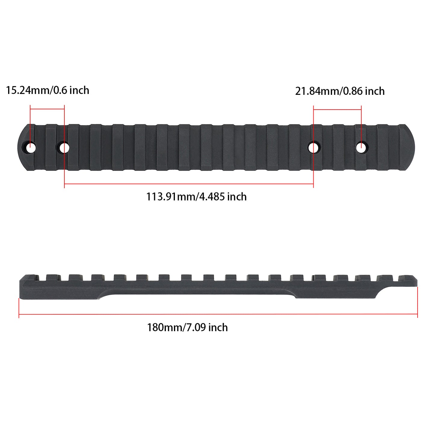 ohhunt® Steel 0 MOA Long Action Remington 700 Picatinny Rail Scope Mount with #6-48/#8-40 Screws