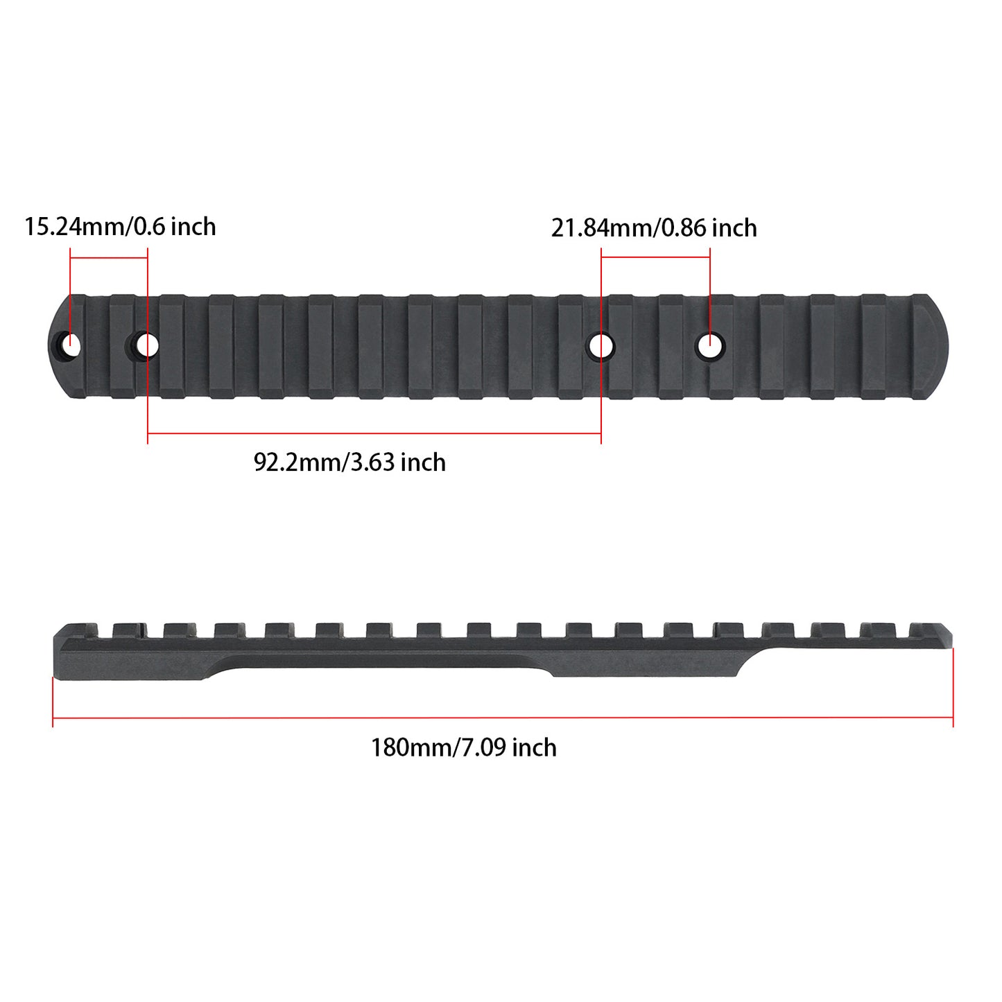 ohhunt® Steel 0 MOA Short Action Remington 700 Picatinny Rail Scope Mount with #6-48/#8-40 Screws