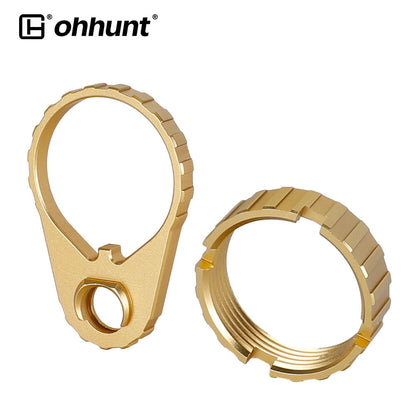 ohhunt® Gold Ultralight QD End Plate & Castle Nut Set for AR-15 AR-308