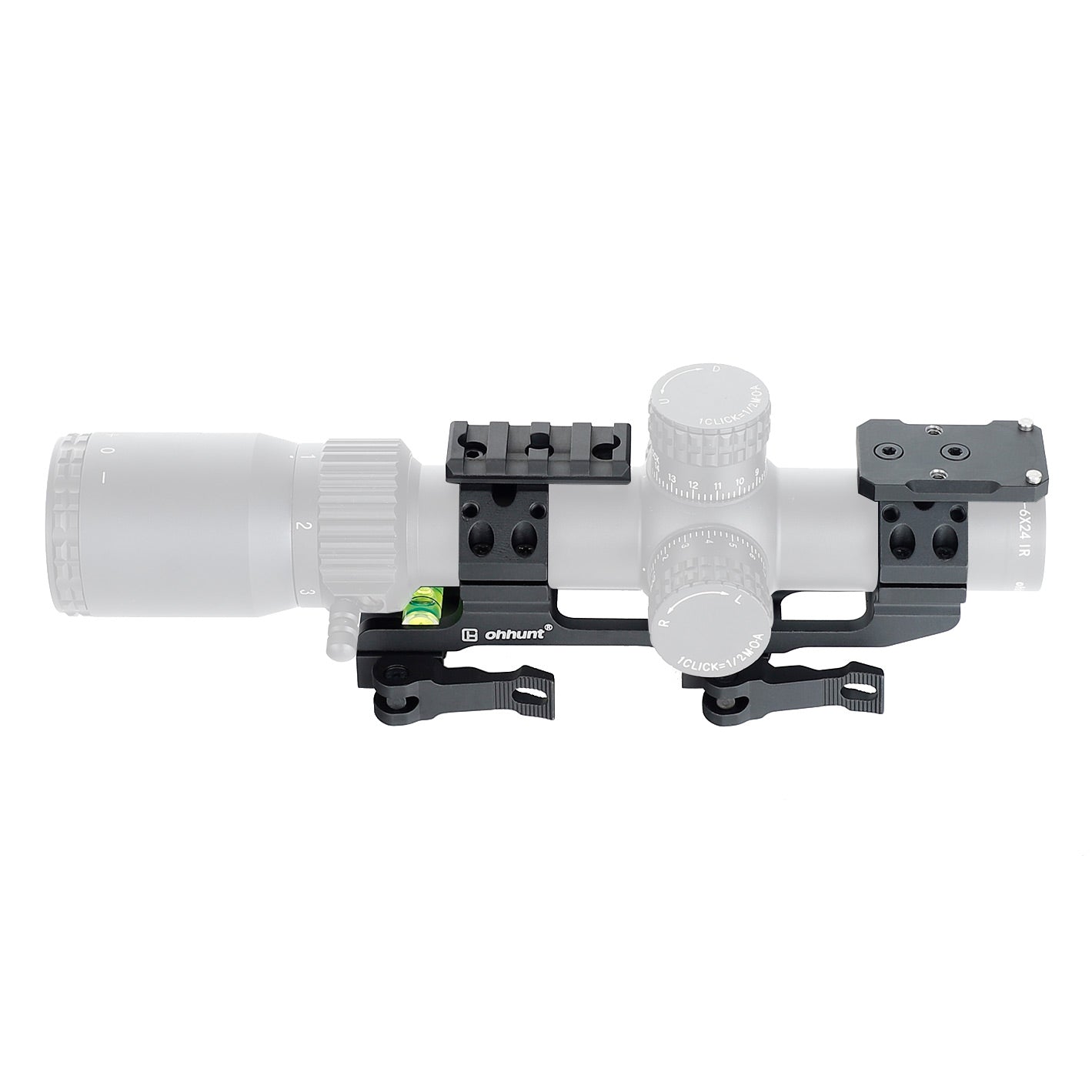 ohhunt® 30mm/1インチ ピカティニーQDスコープマウント、RMRフットプリントレッドドットアダプター、エクストラトップレール付き