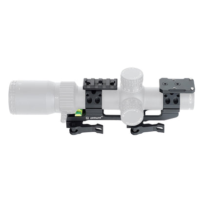 ohhunt® 30mm/1インチ ピカティニーQDスコープマウント、RMRフットプリントレッドドットアダプター、エクストラトップレール付き