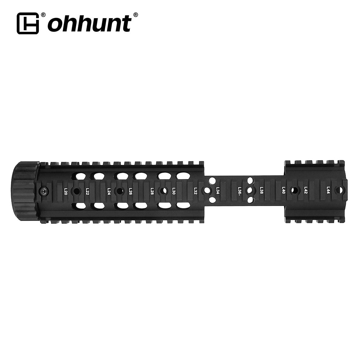 ohhunt® M4 Free Float Quad Rail Handguard FSP Cutout with Steel Barrel Nut - 12 inch