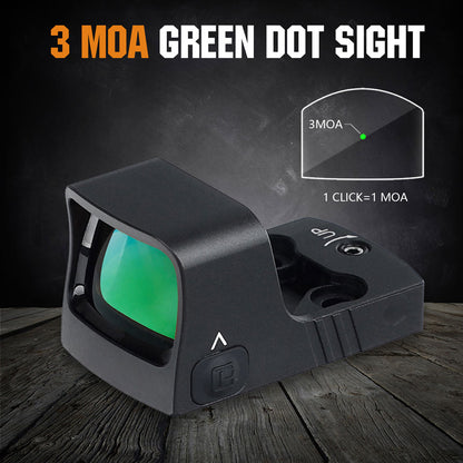 ohhunt® RD U1G 3 MOA Shake Awake RMSc Green Dot Sight, 10 Brightness Levels Come with Picatinny Mount