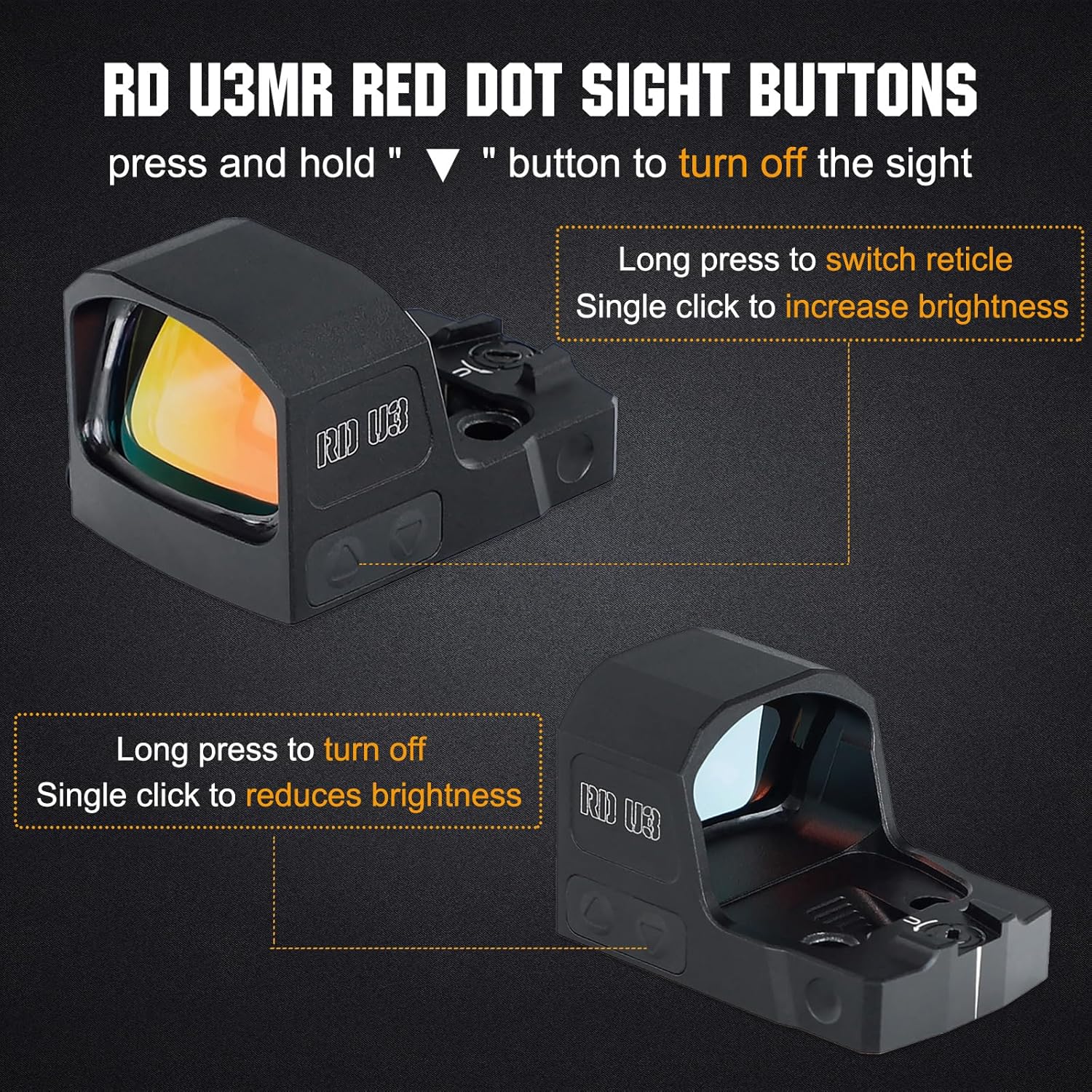 ohhunt® RD U3MR Large Window Shake Awake Red Dot Sight with Circle Dot