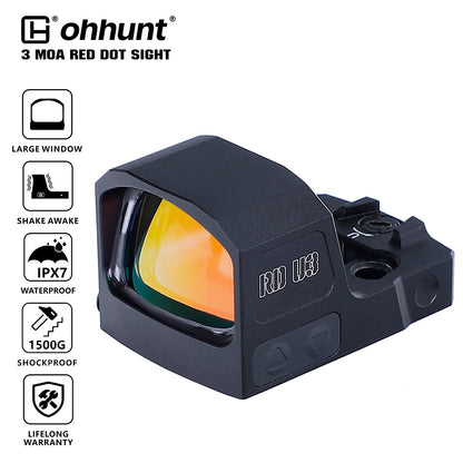 RD U3 Large Window 3 MOA Shake Awake Red Dot Sight