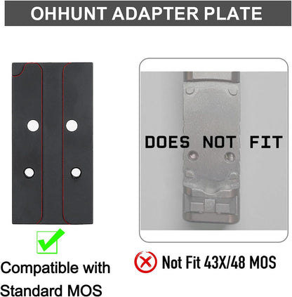 ohhunt® Red Dot Mount Adapter Plate for Glock 17 19 MOS Compatible with RMSc Cut Optic Holosun 407K/507K/EPS Carry/EPS/RomeoZero