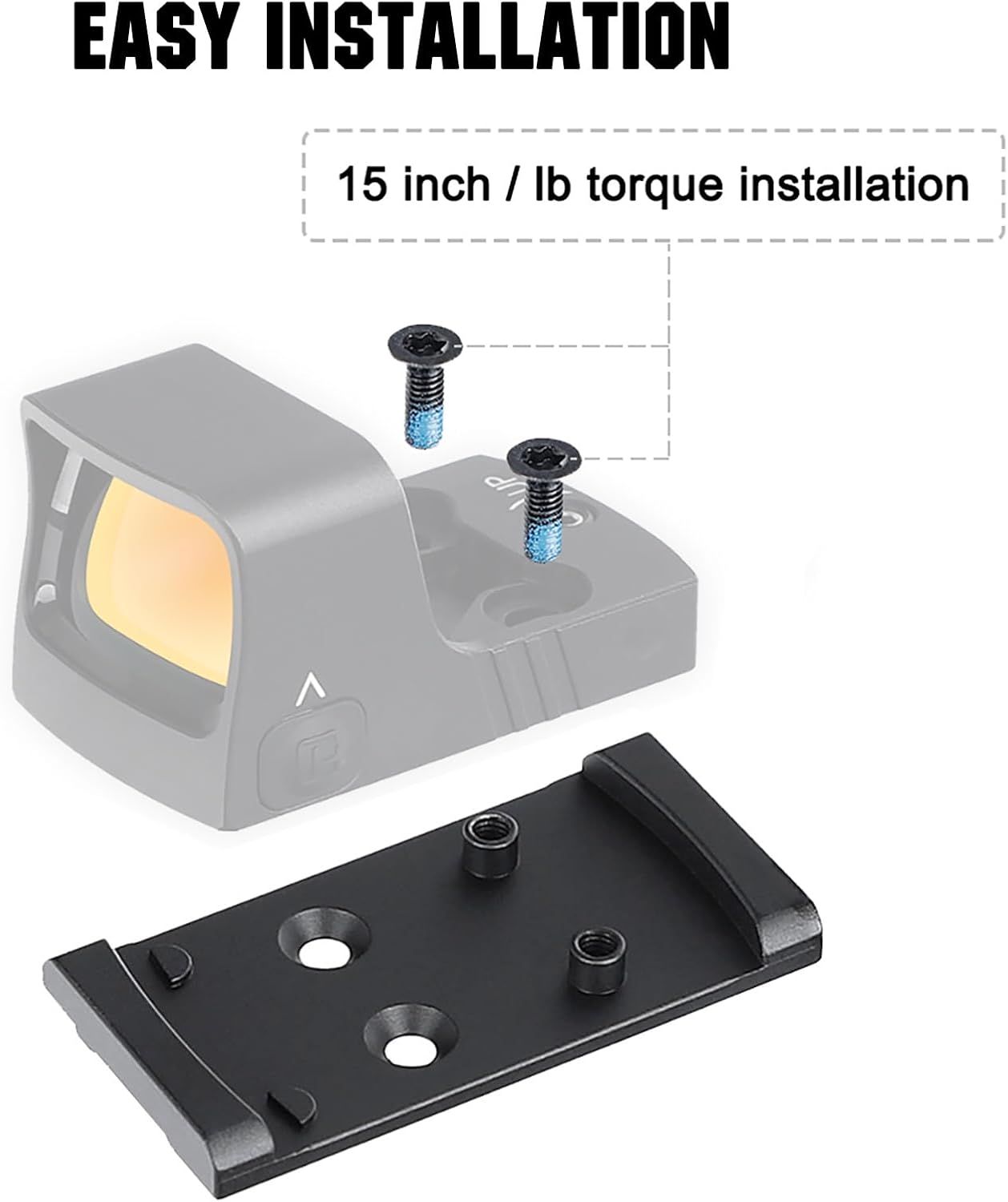 ohhunt® Red Dot Mount Adapter Plate for Glock 17 19 MOS Compatible with RMSc Cut Optic Holosun 407K/507K/EPS Carry/EPS/RomeoZero