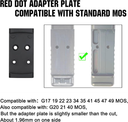ohhunt® Red Dot Mount Adapter Plate for Glock 17 19 MOS Compatible with RMSc Cut Optic Holosun 407K/507K/EPS Carry/EPS/RomeoZero
