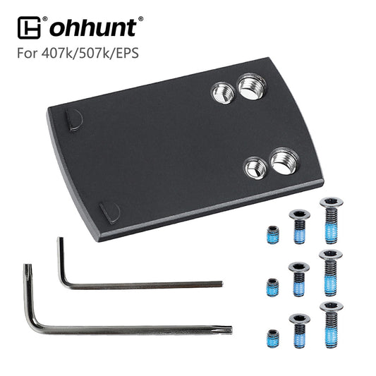 Ohhunt Red Dot-Montageadapterplatte für Glock, kompatibel mit Holosun 407k/507k/EPS Carry