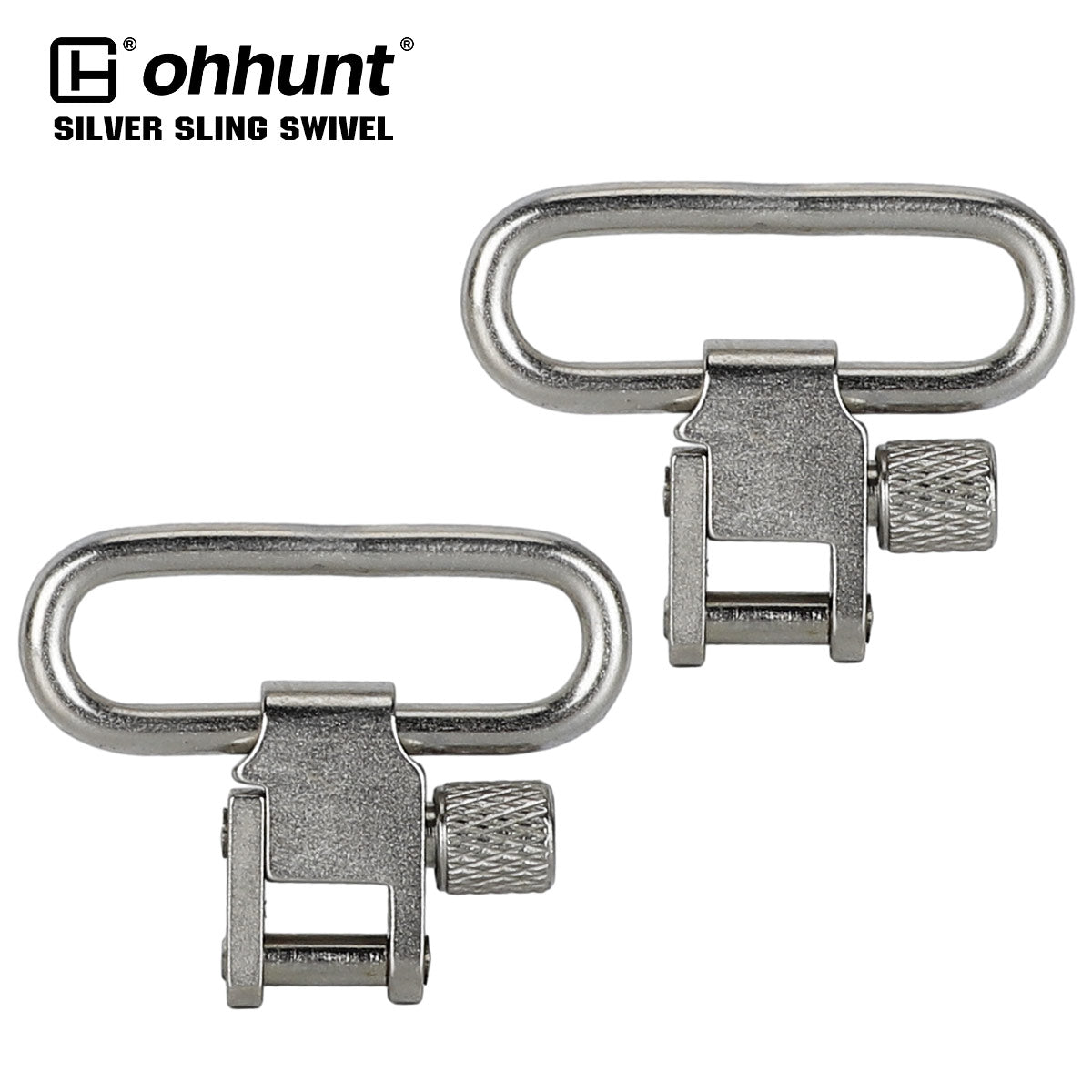 ohhunt® Silver 1-1/4" Heavy Duty Sling Swivel - 2 Pack