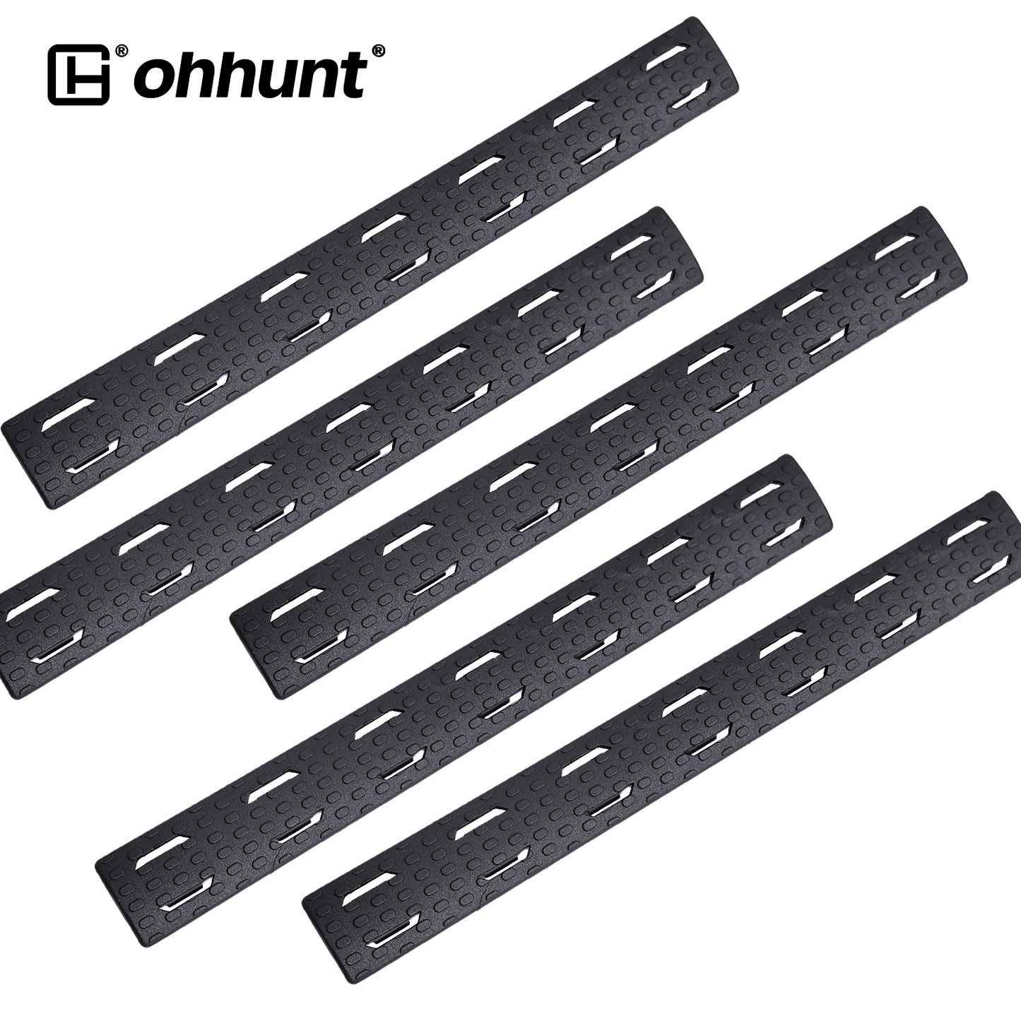 M-LOK Rail Covers Kit Non-Slip Handguard Cover Panel - Black, 5.5 inch, 5 PCS