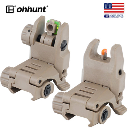 Fiber Optic Flip Up Sights - FDE Tan