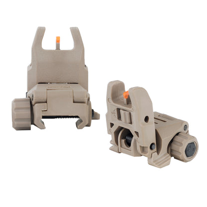 Polymer Fiber Optic Flip Up Sights - FDE Tan