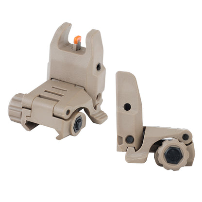 Polymer Fiber Optic Flip Up Sights - FDE Tan