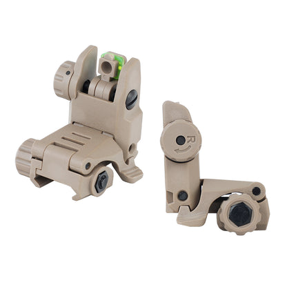 Polymer Fiber Optic Flip Up Sights - FDE Tan