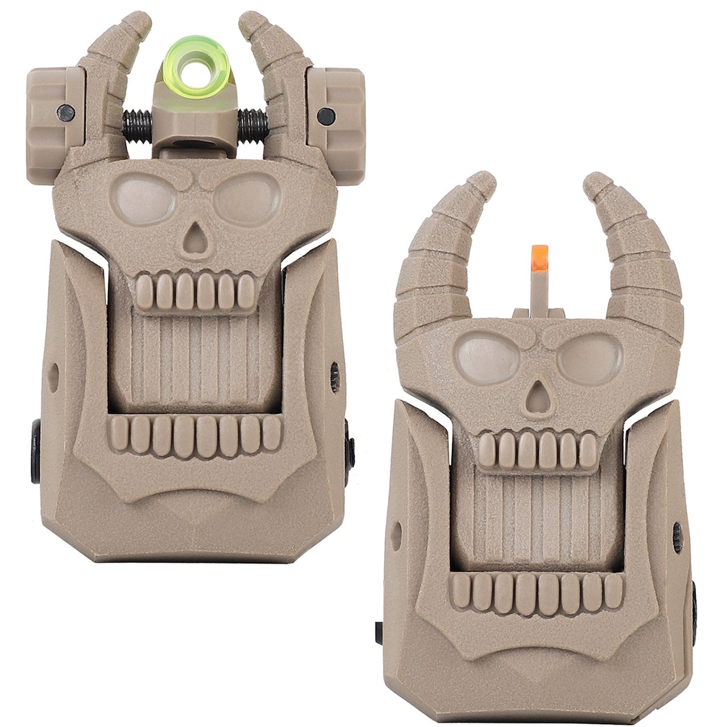 ohhunt® Fiber Optic Flip Up Sights Polymer - Beast Horn, FDE