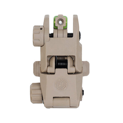 ohhunt® Fiber Optic Flip Up Sights Polymer Back Up Front Rear Sight for Picatinny - Tan