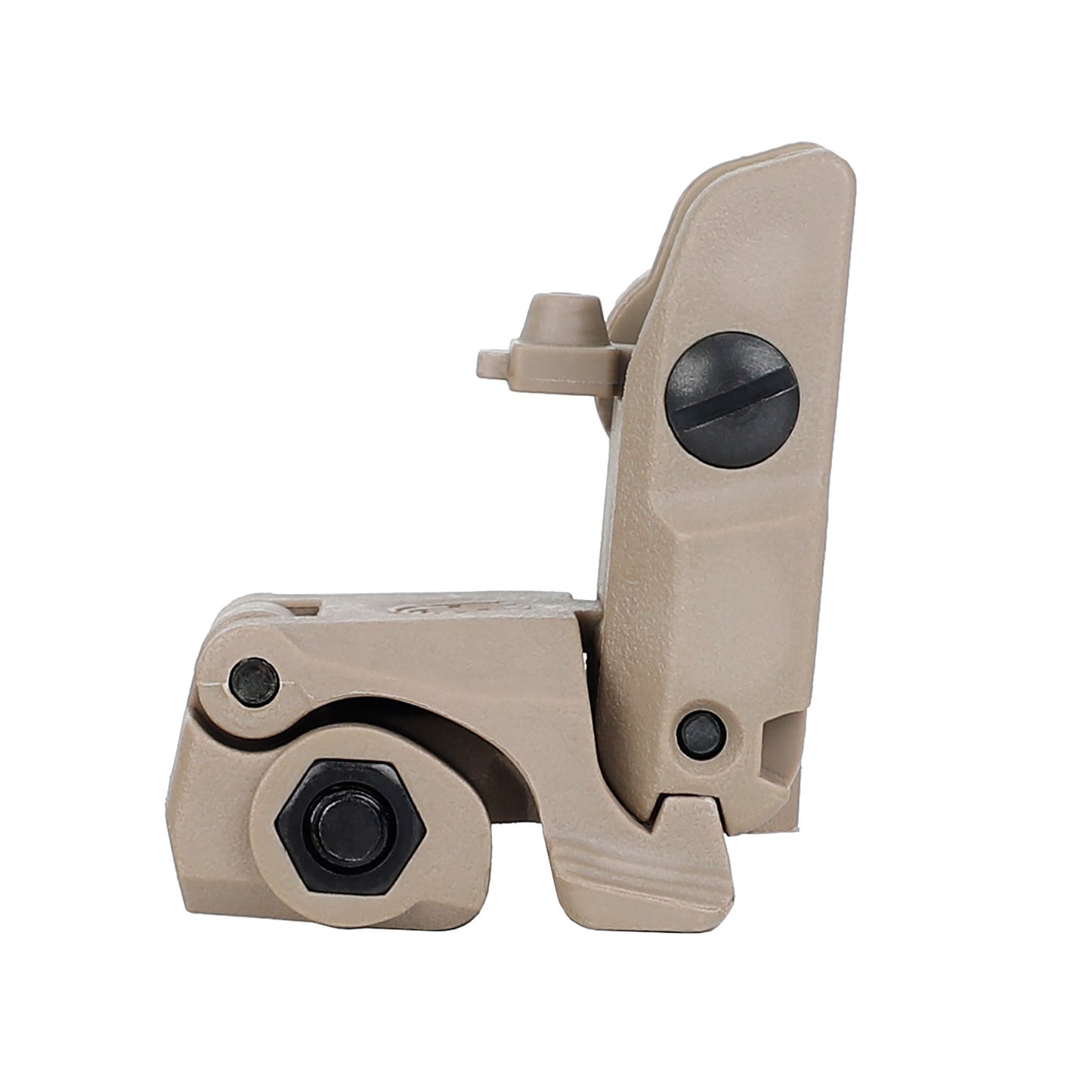 ohhunt® Fiber Optic Flip Up Sights Polymer Back Up Front Rear Sight for Picatinny - Tan