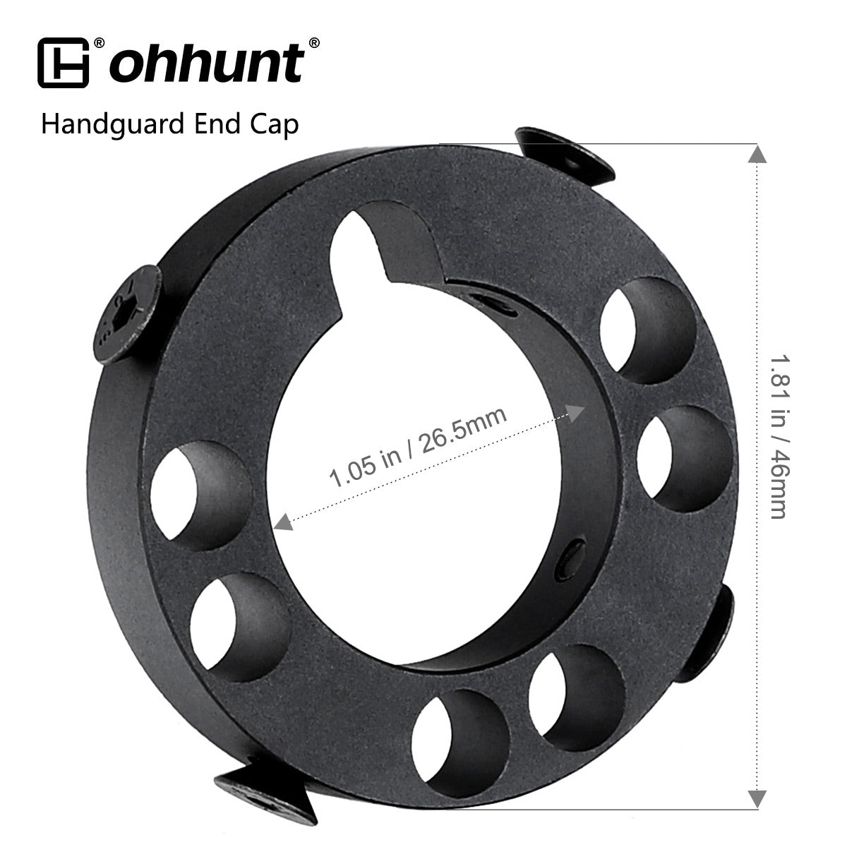 ohhunt® AR-15 Free Float Handguard End Cap 1 inch Inner Diameter