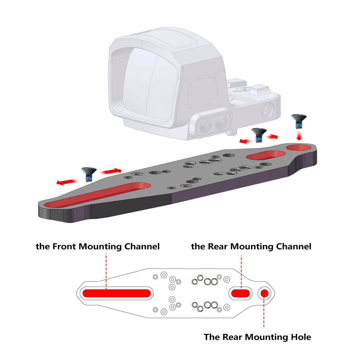 Multi-Footprint Red Dot Mount Adapter Plate for Shotgun