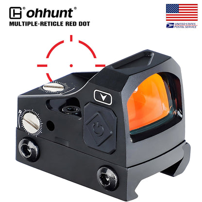 ohhunt® 2 MOA Shake Awake Red Dot Sight with RMR Footprint Mount Multiple-Reticle 2 MOA Dot + 32 MOA Circle Dot