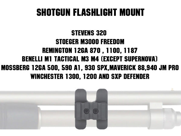 ohhunt® 12Ga Shotgun Barrel Clamp Magazine Tube Clamp with Picatinny Ring for Flashlight