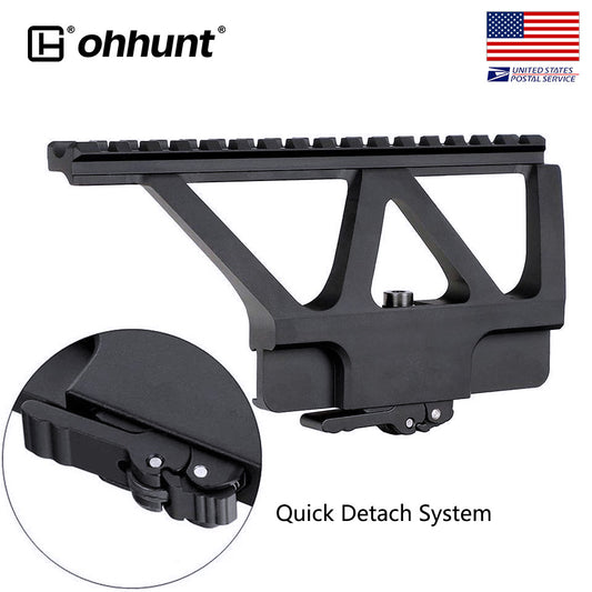 Ohhunt AK Support de lunette de visée sur rail latéral avec système de détachement rapide Picatinny pour AK47 AK74 