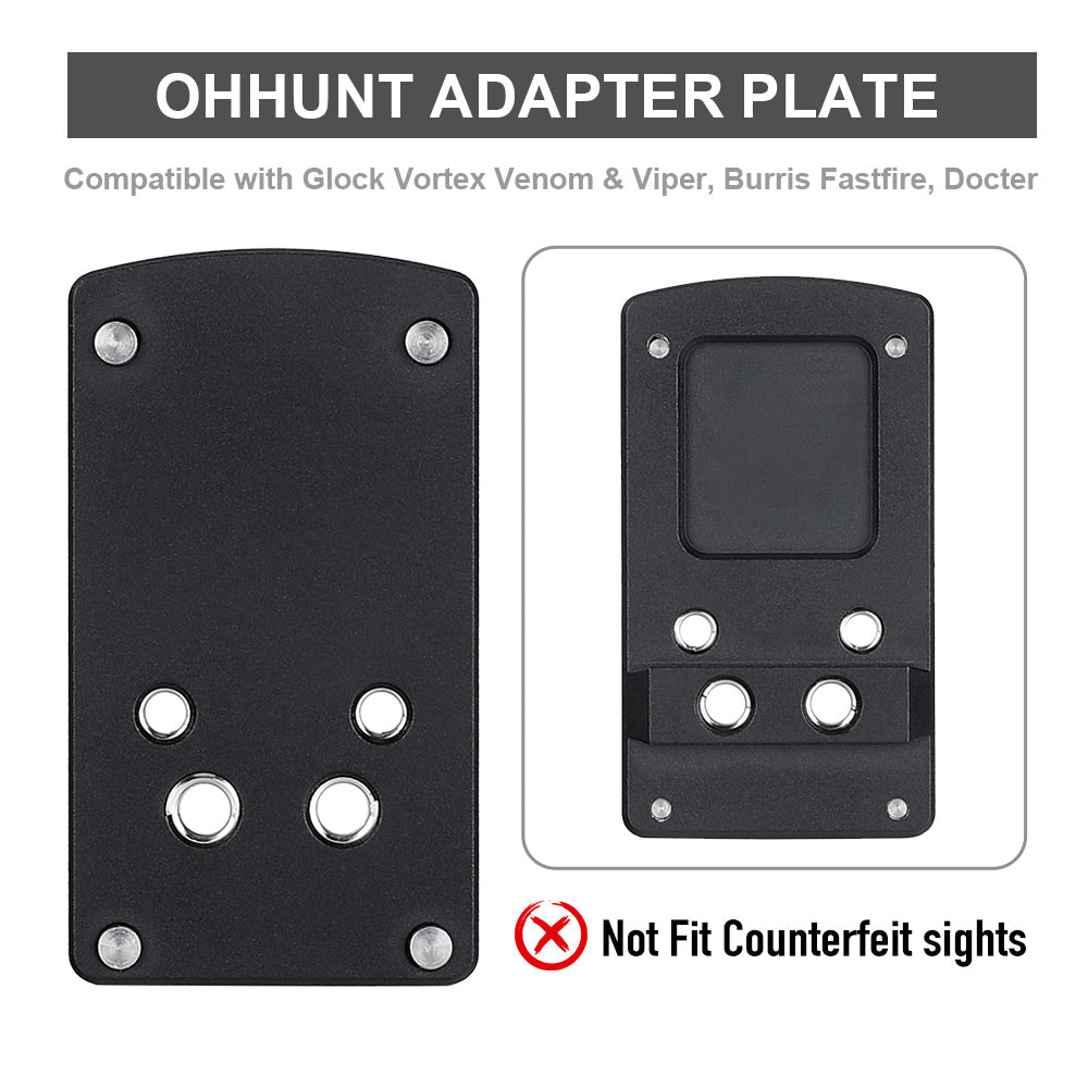 ohhunt Red Dot Mounting Plate Adapter for Glock Vortex Venom/Viper Footprint