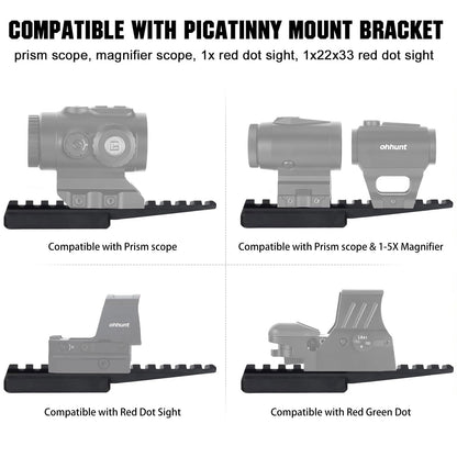 ohhunt® 0.5" Height Picatinny Riser Mount Low Profile Optic Riser