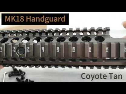 ohhunt® Coyote Tan Mid-Length MK18 Quad Rail Handguard Free Floating Barrel Drop-in Design for AR-15 Deep FDE Color - 9.6 inch