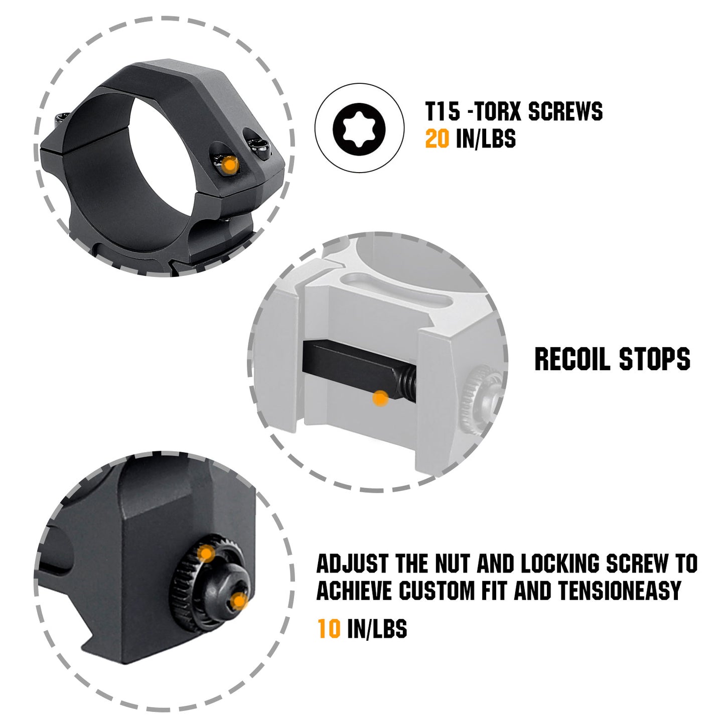  Quick Release 30mm Scope Rings Mount 
