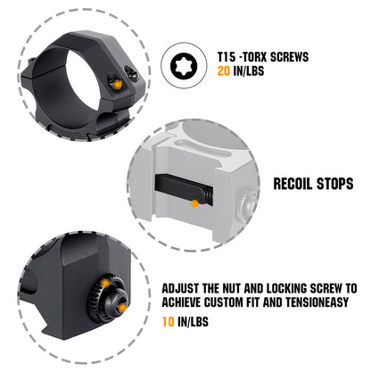  Quick Release 30mm Scope Rings Mount 
