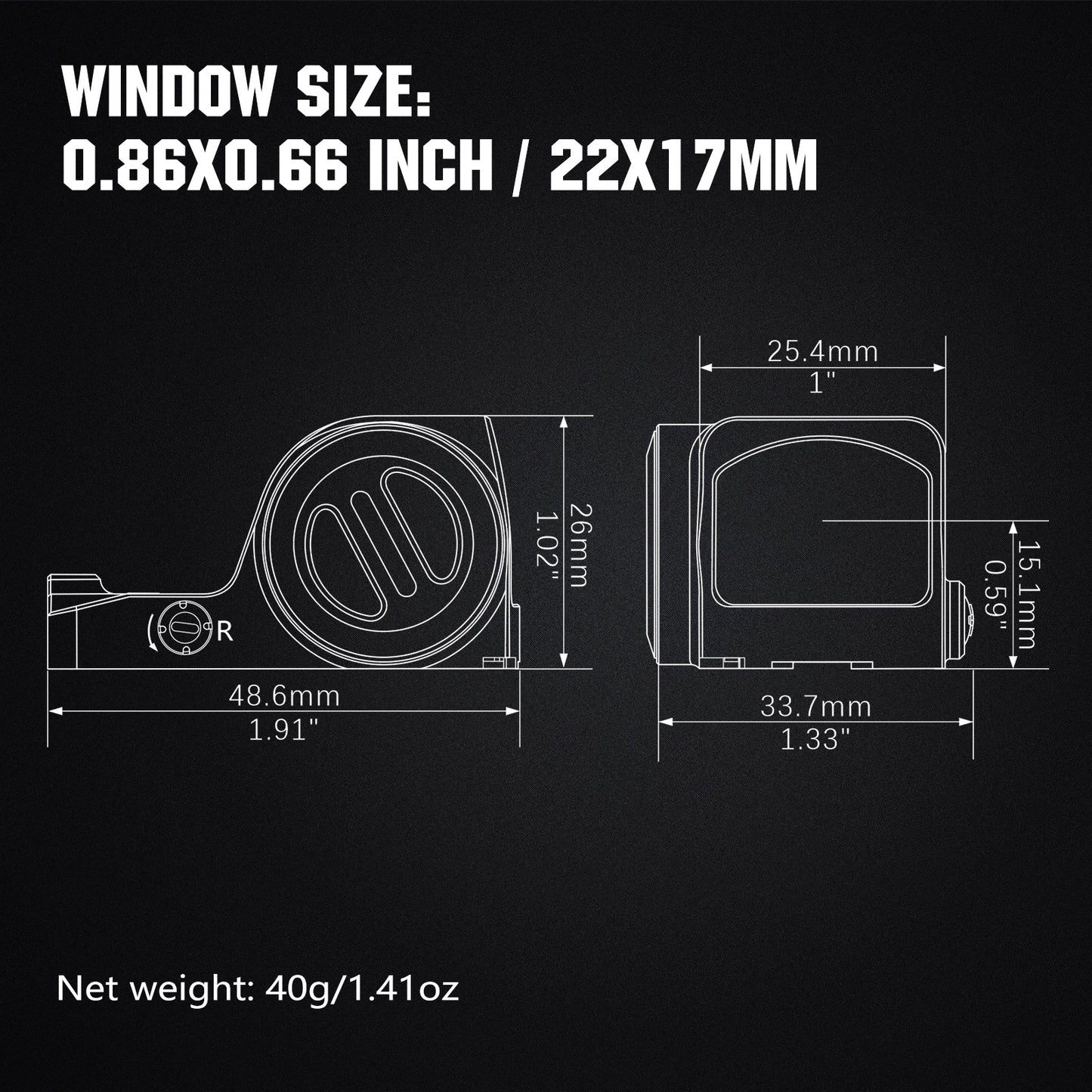 ohhunt® RD U5 3 MOA Dot Reticle Open Reflex Sight 3000G Shockproof Shake Awake Sight Compatible with Full-Size Glock MOS Systems