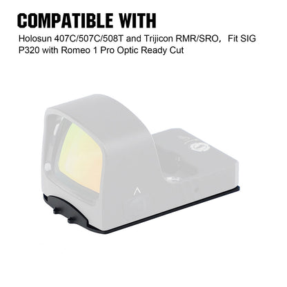 RMR Footprint Red Dot Adapter Plate with Romeo 1 Pro Optic Ready Cut for SIG P320