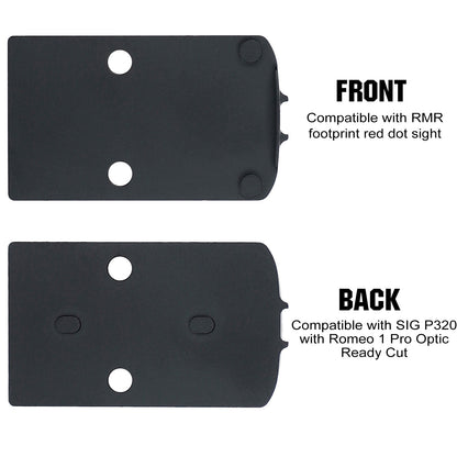 RMR Footprint Red Dot Adapter Plate with Romeo 1 Pro Optic Ready Cut for SIG P320