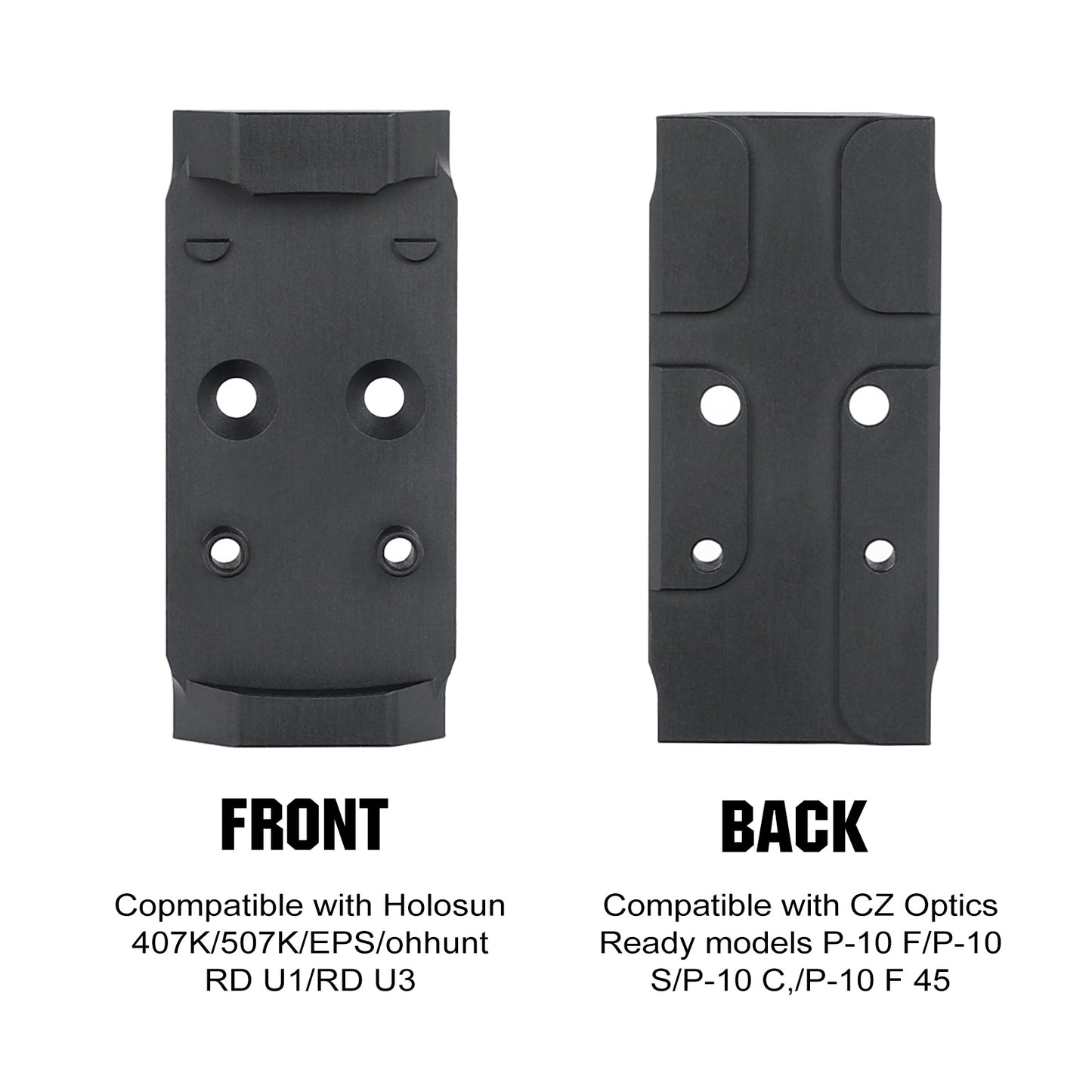 ohhunt® RMSc Footprint Red Dot Adapter Plate for CZ P-10 Compatible with Holosun 407K/507K/EPS